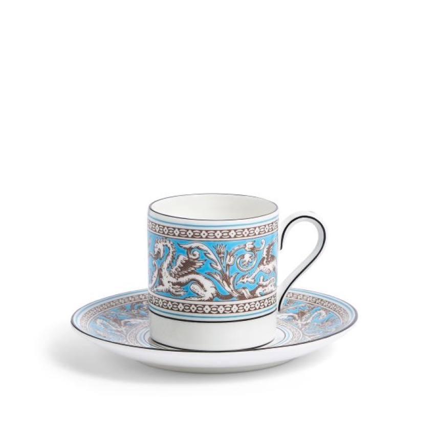 フロレンティーン ターコイズ コーヒーカップ&ソーサー (ボンド)